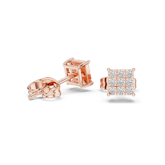 0.18 CT Lab Diamond Stud Earrings | VVS-VS EF Clarity | 18KT, 14KT, 10KT Gold & 925 Silver | Rose, Yellow, White Gold & Moissanite Options