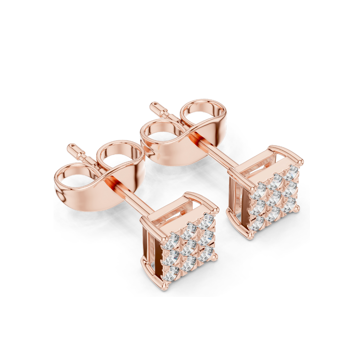 0.18 CT Lab Diamond Stud Earrings | VVS-VS EF Clarity | 18KT, 14KT, 10KT Gold & 925 Silver | Rose, Yellow, White Gold & Moissanite Options