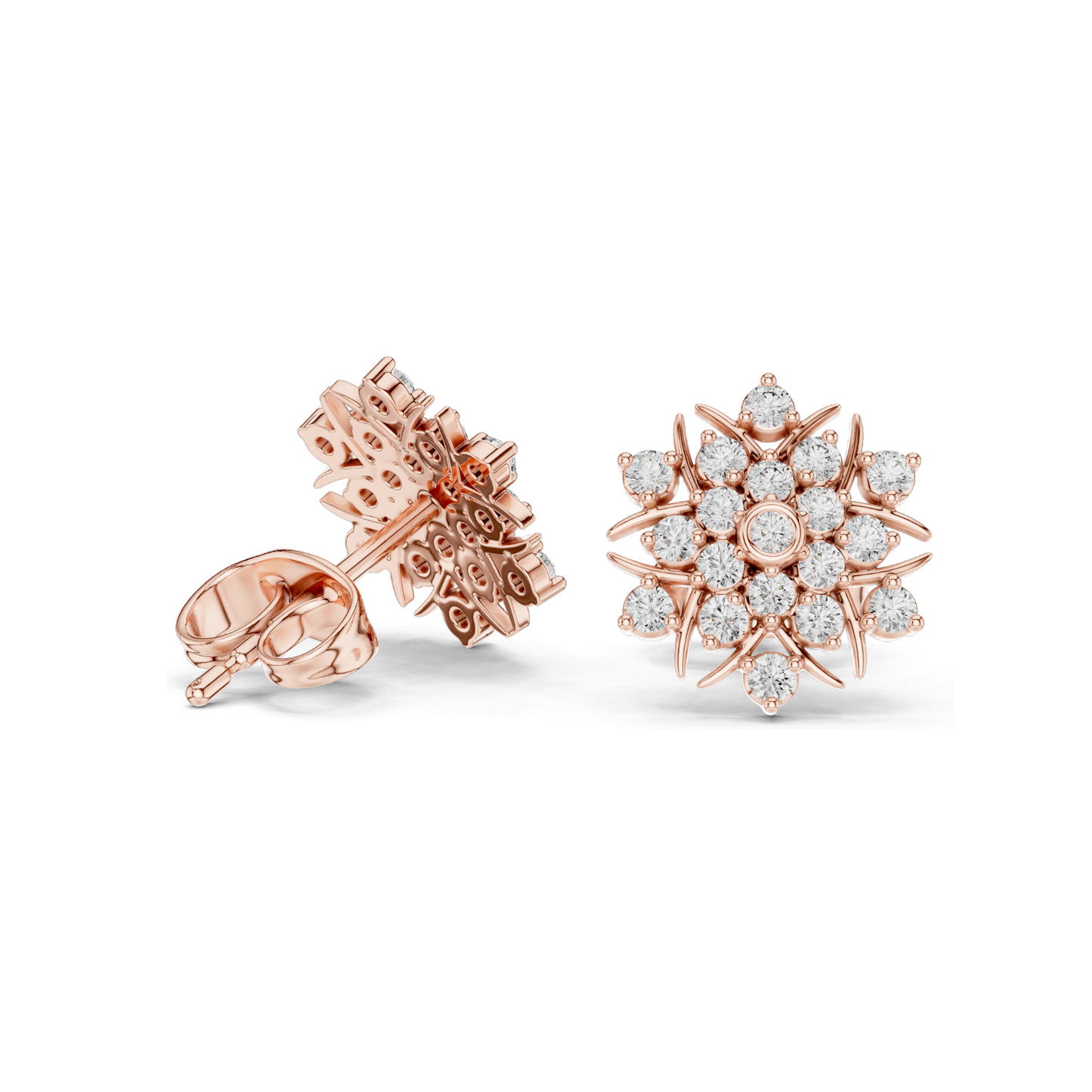 0.38 CT Lab Diamond Earrings for Women | VVS-VS EF Clarity | 18KT, 14KT, 10KT Gold & 925 Silver | Rose, Yellow, White Gold & Moissanite Options
