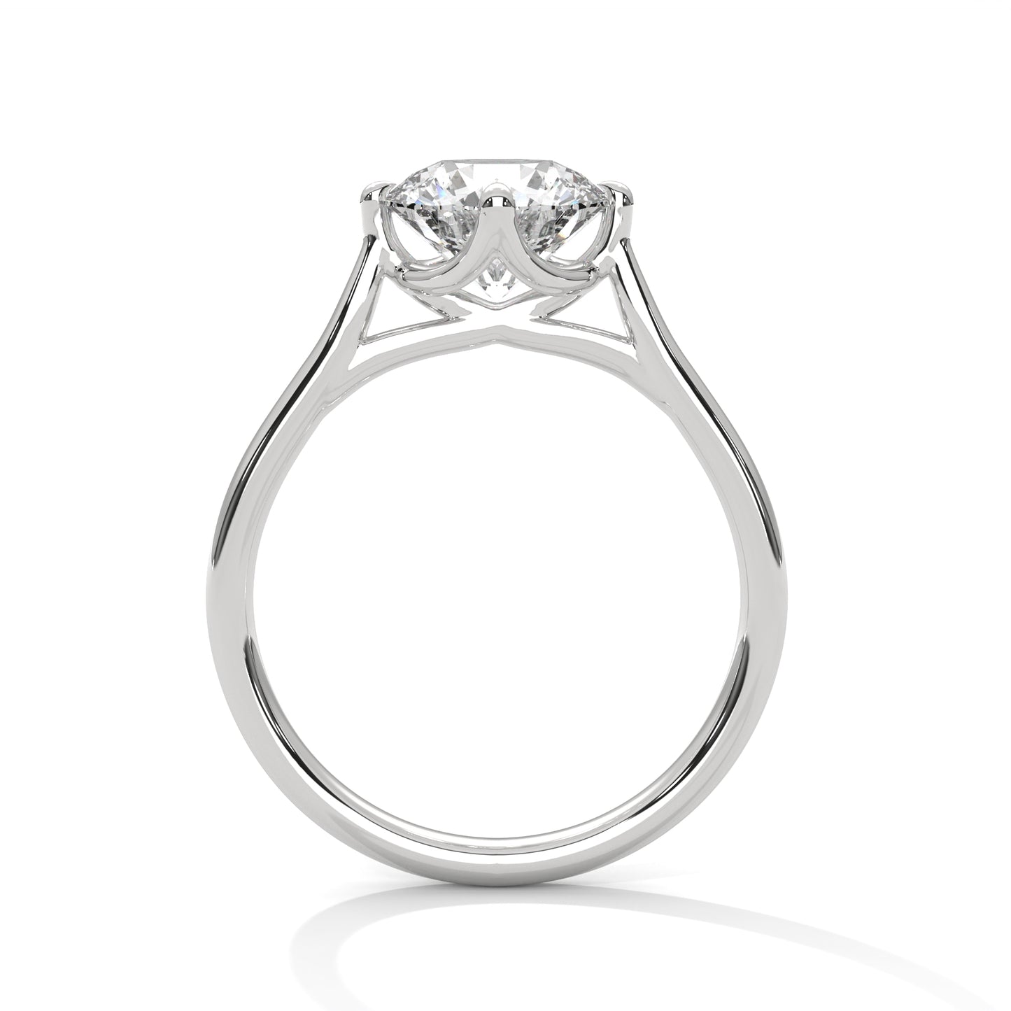 2CT Lab Grown Diamond Solitaire Engagement Ring | VVS Clarity Round Cut |  Solid Gold | Minimalist Lab Diamond Ring | Customizable Gift