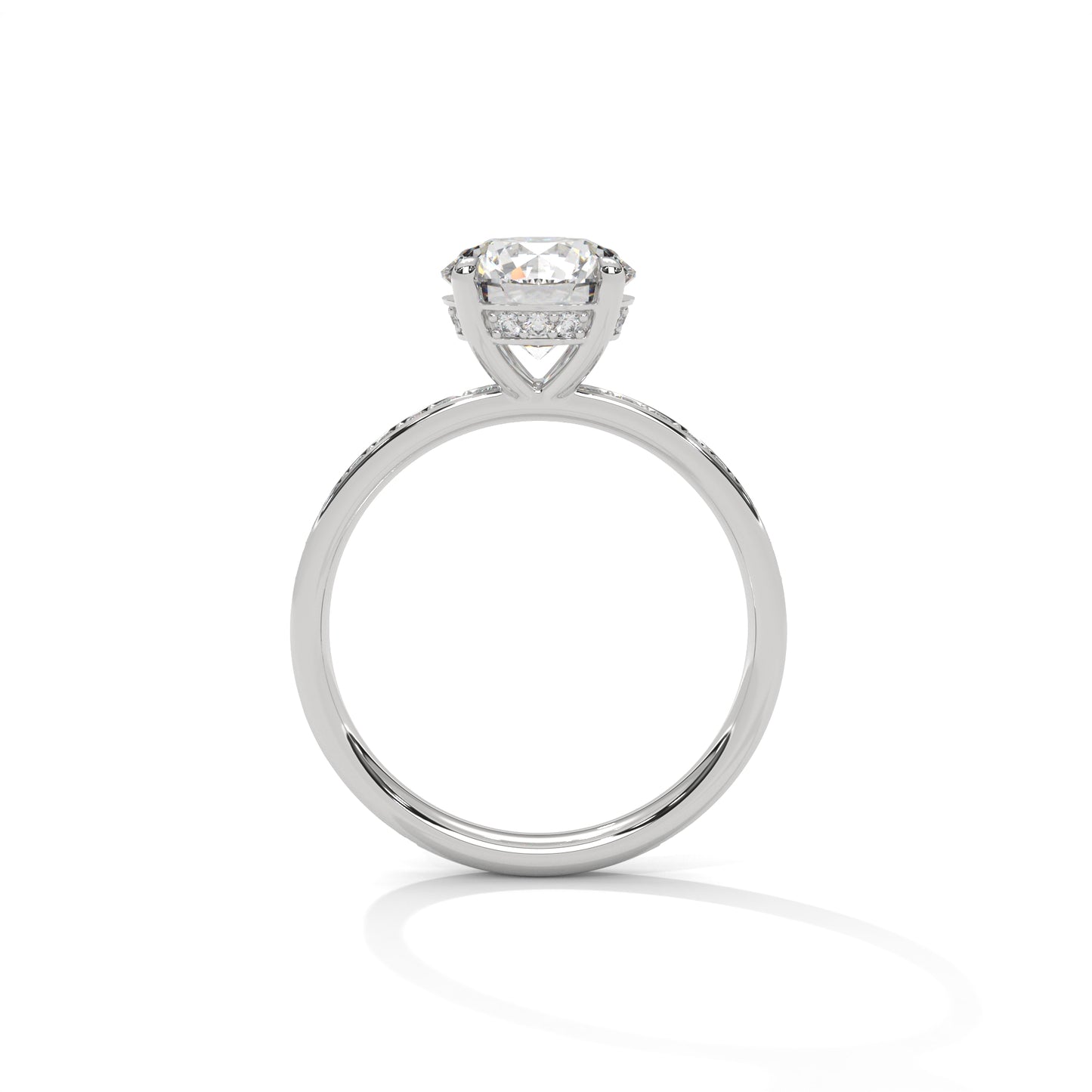 1ct Lab Diamond Engagement Ring | Round Cut Solitaire with Side Stones | 14K 18K 10K Gold & 925 Silver | Dainty Sparkle Ring | Maz Jewels
