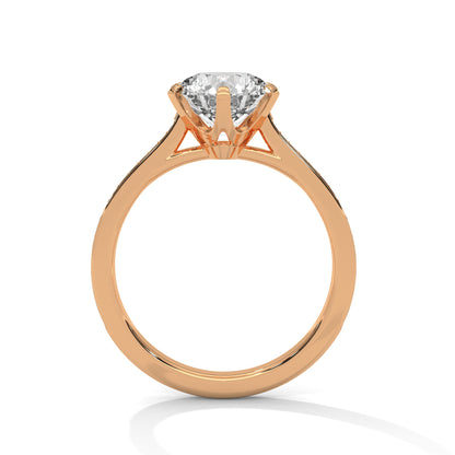 2CT Lab Grown Diamond Engagement Ring | VVS Clarity Solitaire with Side Diamonds | Solid Gold Ring in 14K/18K/10K | Customizable Bridal Ring