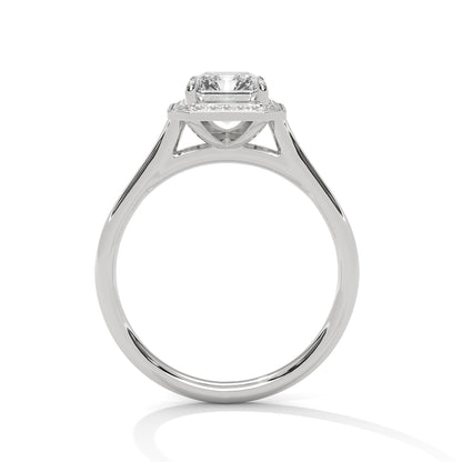 Emerald Cut Lab Diamond Halo Engagement Ring – 2ct Center VVS Clarity – Solid Gold in Rose, Yellow, or White – Vintage Style Bridal Ring