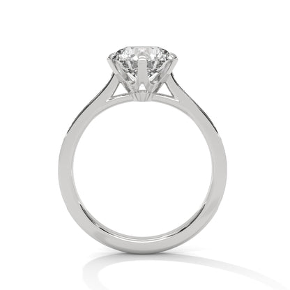 2CT Lab Grown Diamond Engagement Ring | VVS Clarity Solitaire with Side Diamonds | Solid Gold Ring in 14K/18K/10K | Customizable Bridal Ring