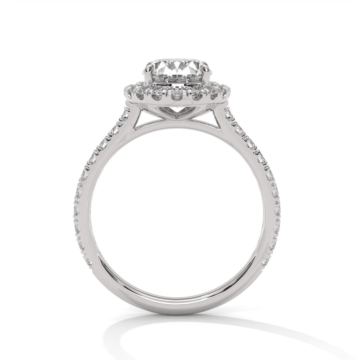 Oval Halo Lab Diamond Engagement Ring | 2ct VVS EF CVD Lab Diamond | Solid Gold Ring | Hidden Halo Ring | Yellow, Rose & White Gold Options