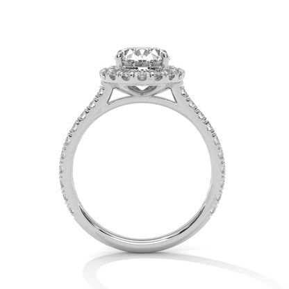 Oval Halo Lab Diamond Engagement Ring | 2ct VVS EF CVD Lab Diamond | Solid Gold Ring | Hidden Halo Ring | Yellow, Rose & White Gold Options