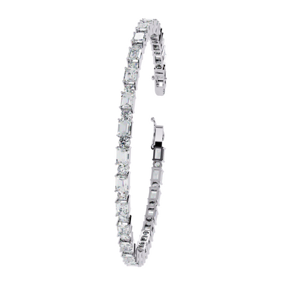 6.95ct Lab Diamond Tennis Bracelet | Emerald & Round Cut | 10K 14K 18K Gold and 925 Silver | Luxurious Gift for Her | Maz Jewels