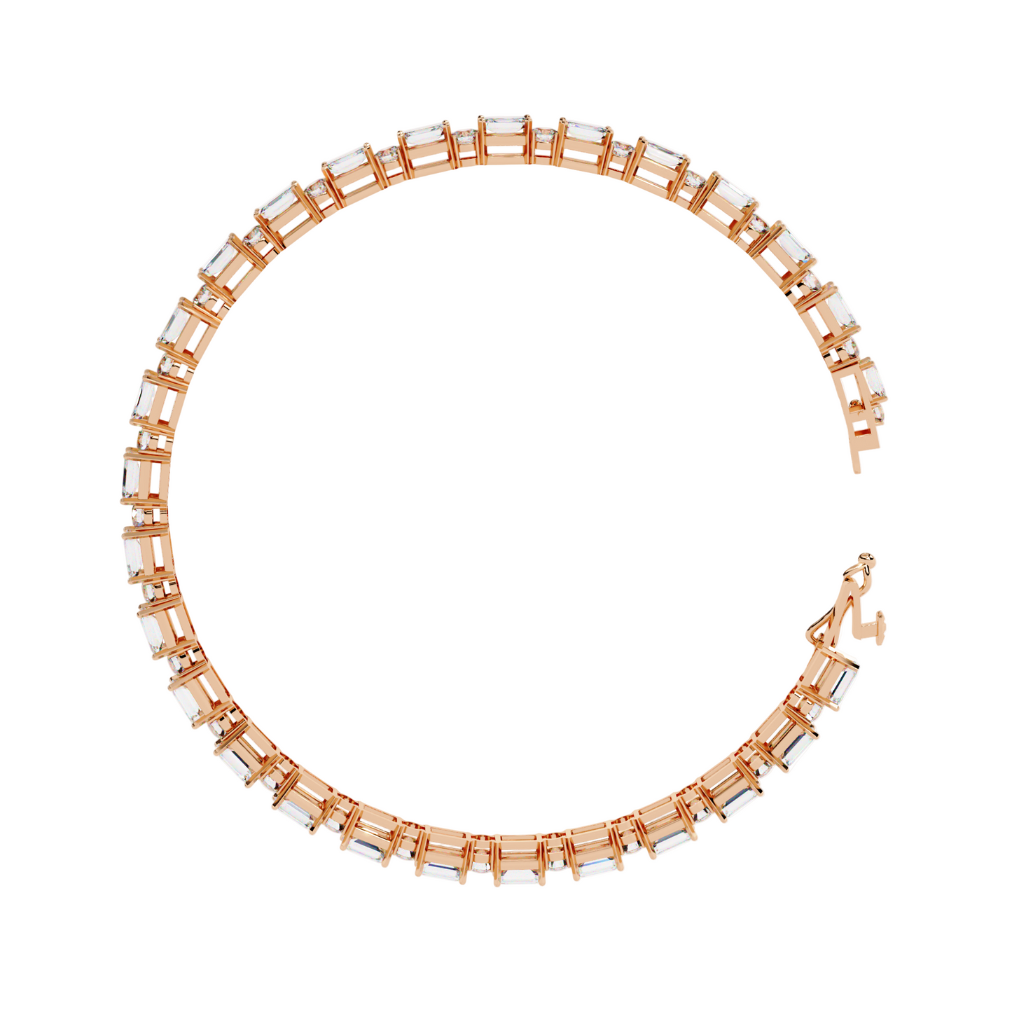 6.95ct Lab Diamond Tennis Bracelet | Emerald & Round Cut | 10K 14K 18K Gold and 925 Silver | Luxurious Gift for Her | Maz Jewels