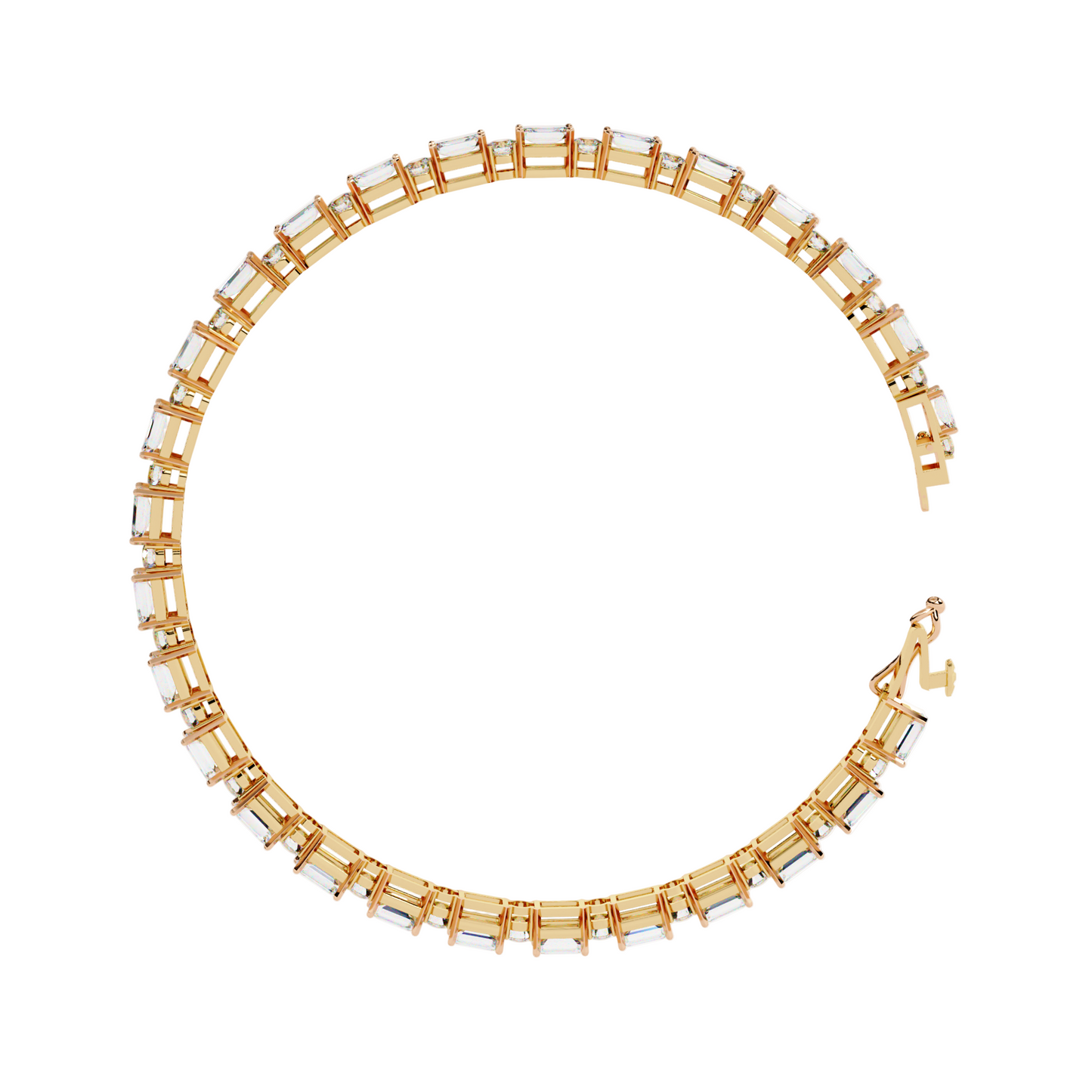 6.95ct Lab Diamond Tennis Bracelet | Emerald & Round Cut | 10K 14K 18K Gold and 925 Silver | Luxurious Gift for Her | Maz Jewels