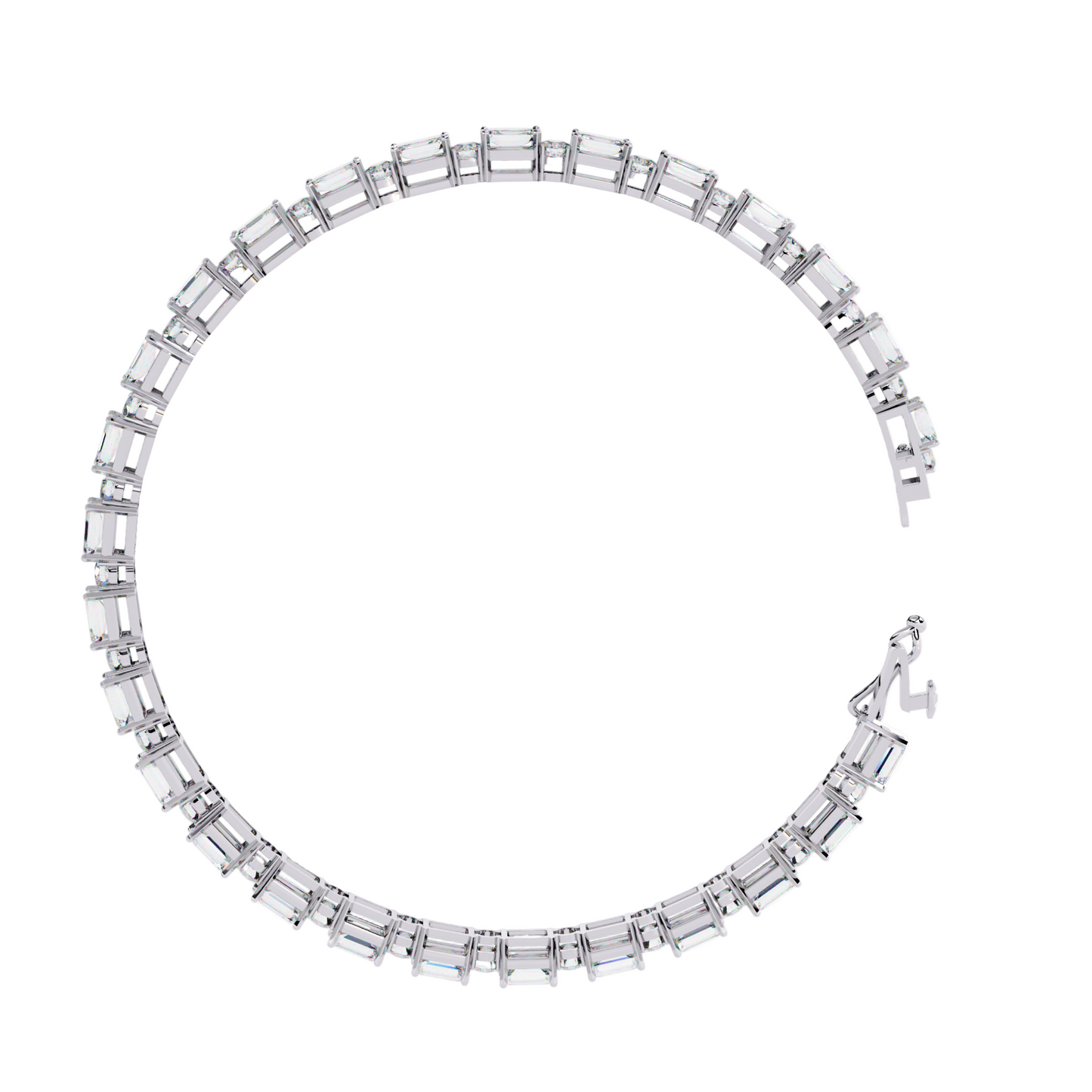 6.95ct Lab Diamond Tennis Bracelet | Emerald & Round Cut | 10K 14K 18K Gold and 925 Silver | Luxurious Gift for Her | Maz Jewels