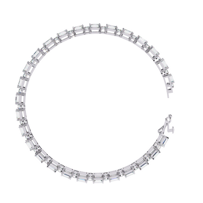6.95ct Lab Diamond Tennis Bracelet | Emerald & Round Cut | 10K 14K 18K Gold and 925 Silver | Luxurious Gift for Her | Maz Jewels