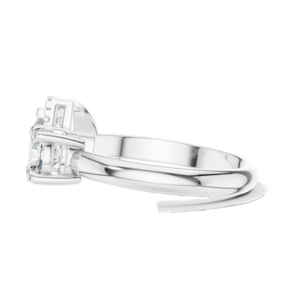 0.65 CT Lab-Grown Diamond Engagement Ring | Cushion & Pear Shape with Halo | VVS-VS EF Clarity | 18KT, 14KT, 10KT Gold & 925 Silver | Rose, Yellow, White Gold & Moissanite Options