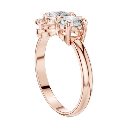 0.65 CT Lab-Grown Diamond Engagement Ring | Cushion & Pear Shape with Halo | VVS-VS EF Clarity | 18KT, 14KT, 10KT Gold & 925 Silver | Rose, Yellow, White Gold & Moissanite Options