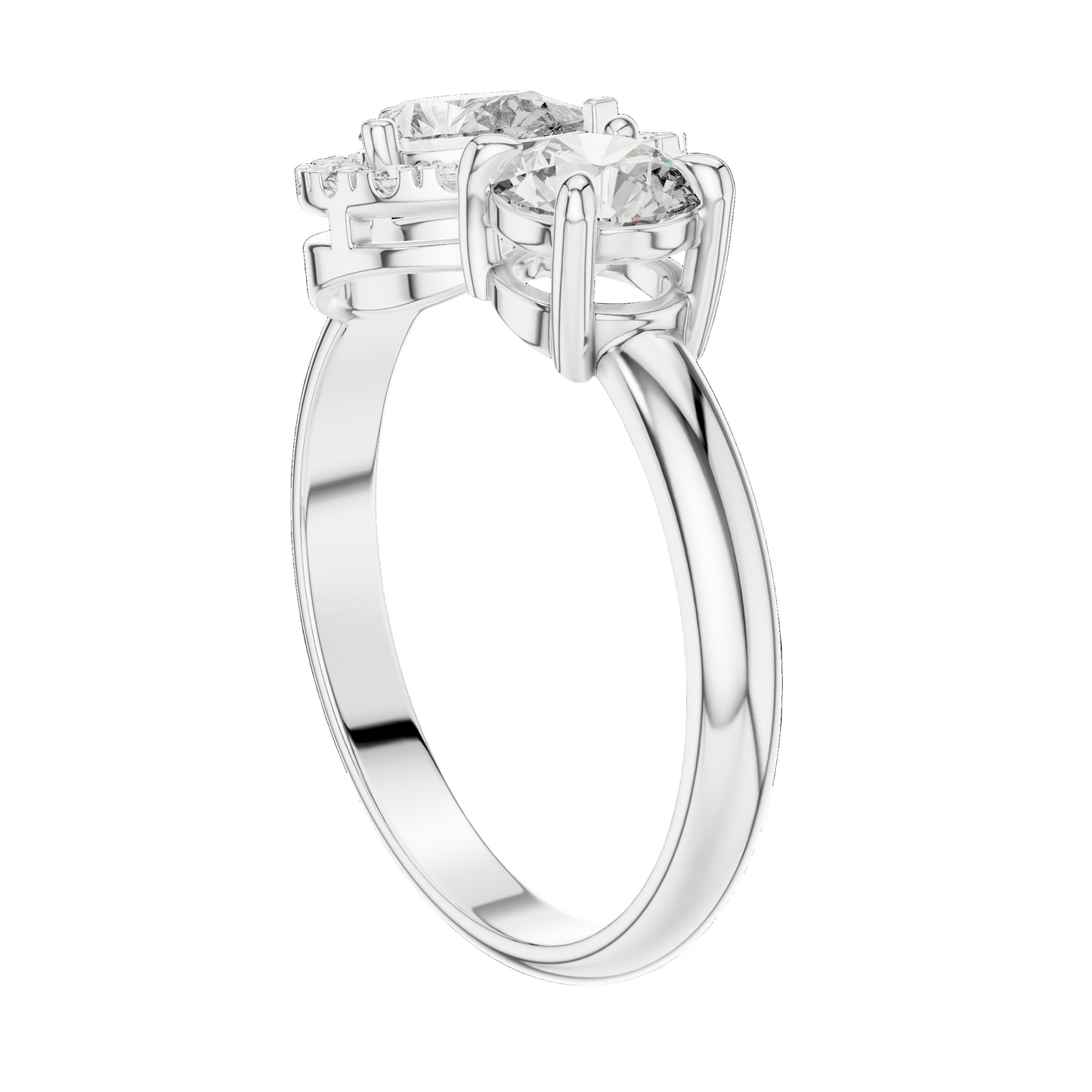 0.65 CT Lab-Grown Diamond Engagement Ring | Cushion & Pear Shape with Halo | VVS-VS EF Clarity | 18KT, 14KT, 10KT Gold & 925 Silver | Rose, Yellow, White Gold & Moissanite Options