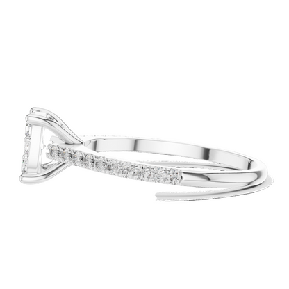 0.616 CT Lab Grown Diamond Halo Engagement Ring for Women | VVS-VS EF Clarity | 18KT, 14KT, 10KT Gold & 925 Silver | Rose, Yellow, White Gold & Moissanite Options
