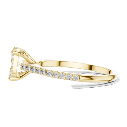0.616 CT Lab Grown Diamond Halo Engagement Ring for Women | VVS-VS EF Clarity | 18KT, 14KT, 10KT Gold & 925 Silver | Rose, Yellow, White Gold & Moissanite Options