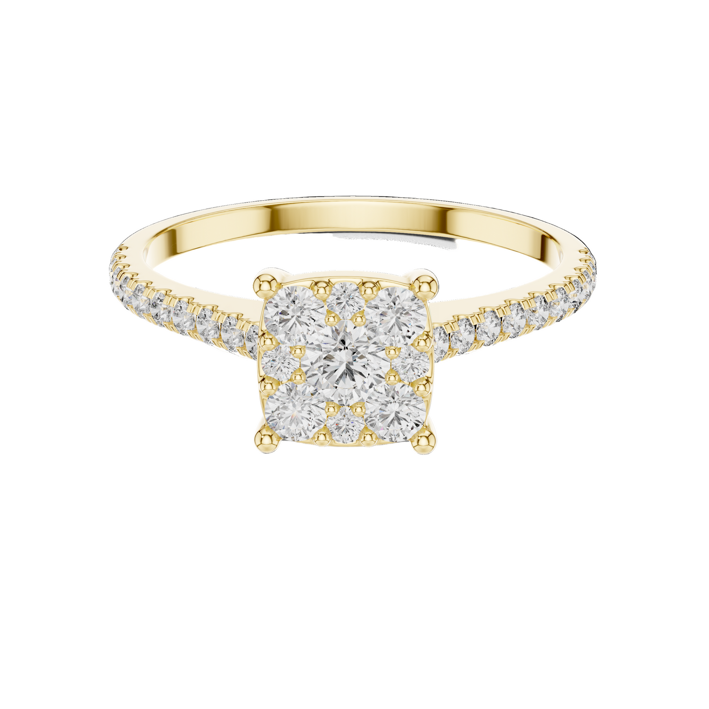 0.616 CT Lab Grown Diamond Halo Engagement Ring for Women | VVS-VS EF Clarity | 18KT, 14KT, 10KT Gold & 925 Silver | Rose, Yellow, White Gold & Moissanite Options