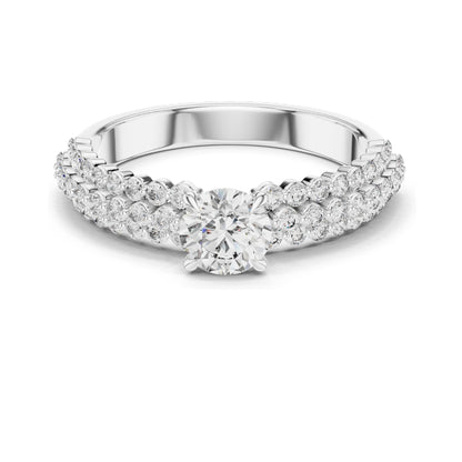 1.04 CT Round Brilliant Lab Diamond Engagement Ring | VVS-VS EF Clarity, CVD, 18KT, 14KT, 10KT Gold & 925 Silver | Rose, Yellow, White Gold & Moissanite Options