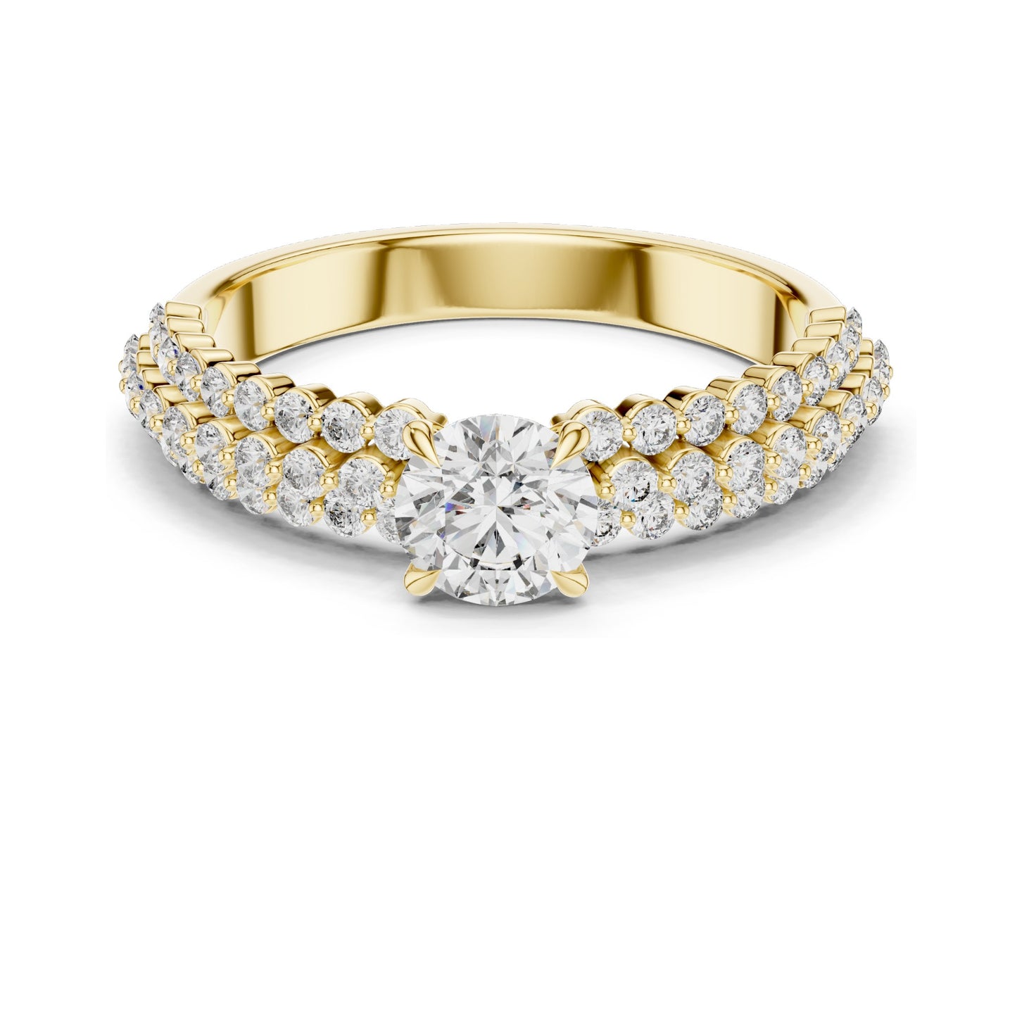 1.04 CT Round Brilliant Lab Diamond Engagement Ring | VVS-VS EF Clarity, CVD, 18KT, 14KT, 10KT Gold & 925 Silver | Rose, Yellow, White Gold & Moissanite Options