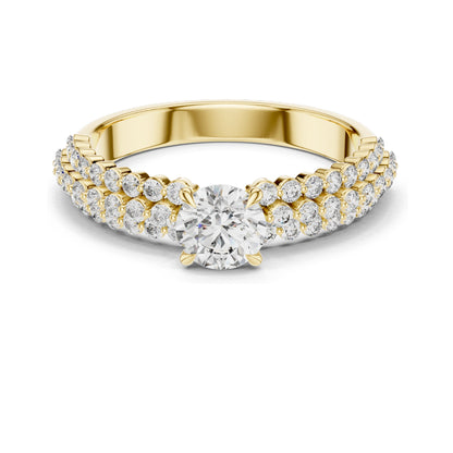 1.04 CT Round Brilliant Lab Diamond Engagement Ring | VVS-VS EF Clarity, CVD, 18KT, 14KT, 10KT Gold & 925 Silver | Rose, Yellow, White Gold & Moissanite Options