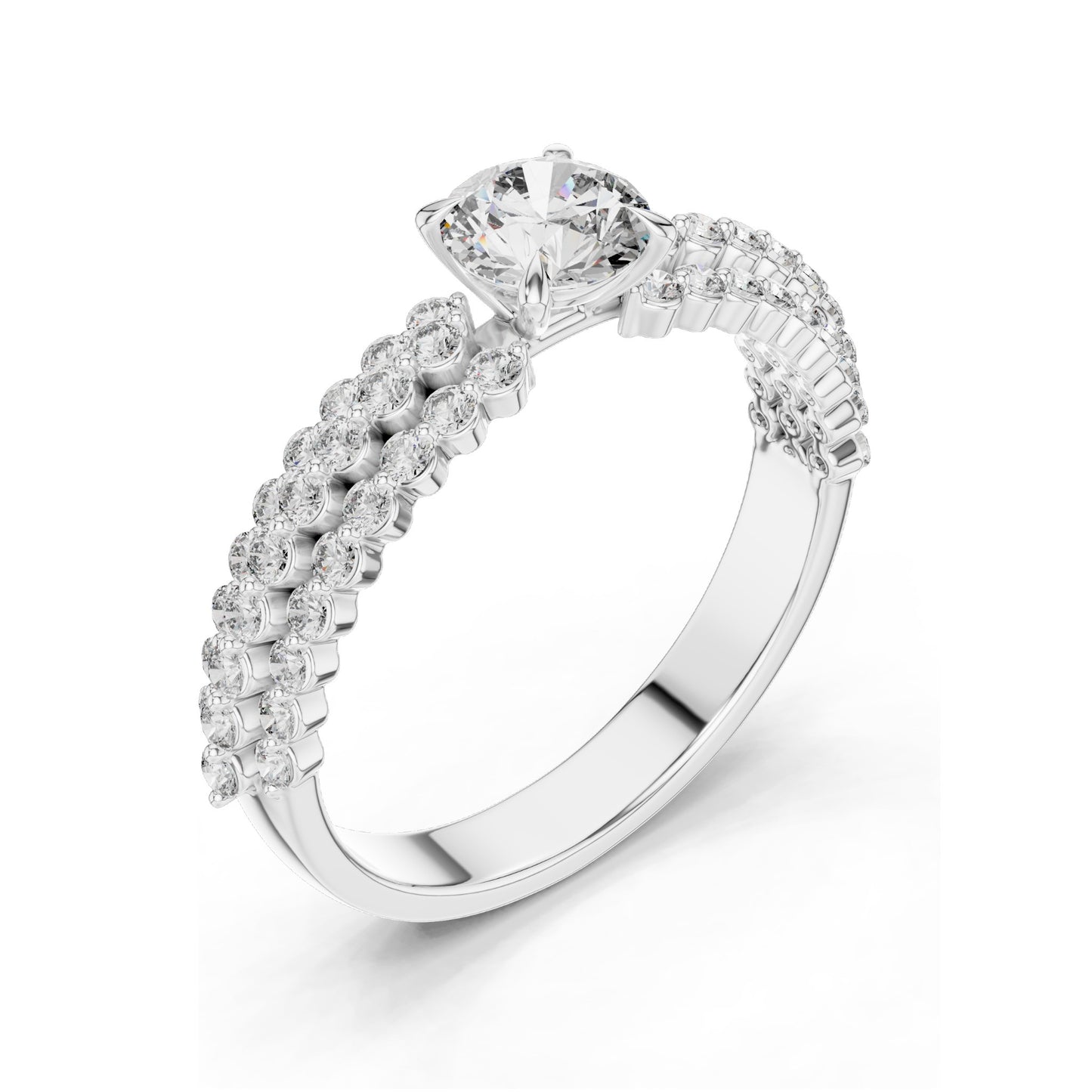 1.04 CT Round Brilliant Lab Diamond Engagement Ring | VVS-VS EF Clarity, CVD, 18KT, 14KT, 10KT Gold & 925 Silver | Rose, Yellow, White Gold & Moissanite Options