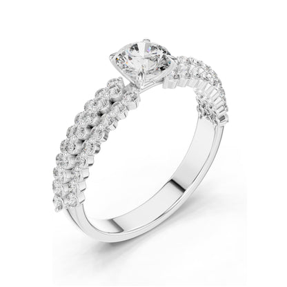 1.04 CT Round Brilliant Lab Diamond Engagement Ring | VVS-VS EF Clarity, CVD, 18KT, 14KT, 10KT Gold & 925 Silver | Rose, Yellow, White Gold & Moissanite Options