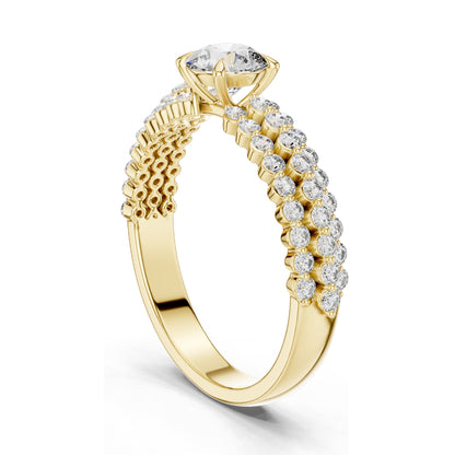 1.04 CT Round Brilliant Lab Diamond Engagement Ring | VVS-VS EF Clarity, CVD, 18KT, 14KT, 10KT Gold & 925 Silver | Rose, Yellow, White Gold & Moissanite Options