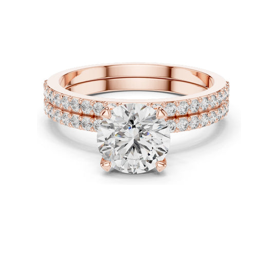 1.87 CT Round Brilliant Lab Diamond Ring for Women | VVS-VS EF Clarity | 18KT, 14KT, 10KT Gold & 925 Silver | Moissanite & Gold Colors