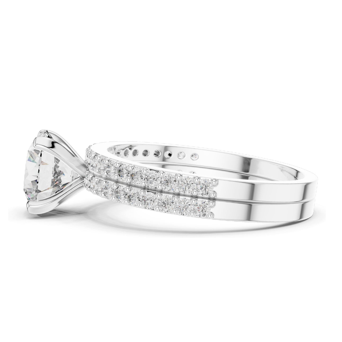 1.87 CT Round Brilliant Lab Diamond Ring for Women | VVS-VS EF Clarity | 18KT, 14KT, 10KT Gold & 925 Silver | Moissanite & Gold Colors