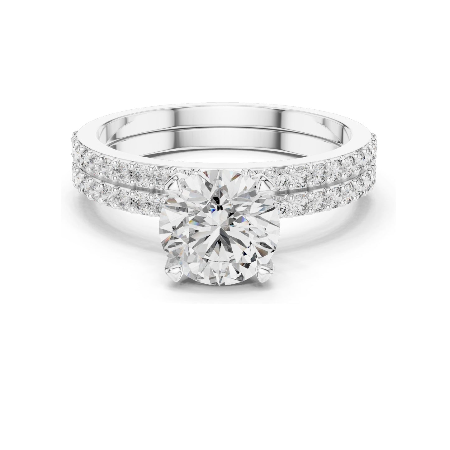 1.87 CT Round Brilliant Lab Diamond Ring for Women | VVS-VS EF Clarity | 18KT, 14KT, 10KT Gold & 925 Silver | Moissanite & Gold Colors