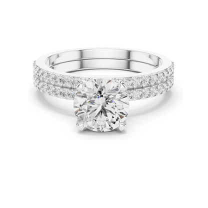 1.87 CT Round Brilliant Lab Diamond Ring for Women | VVS-VS EF Clarity | 18KT, 14KT, 10KT Gold & 925 Silver | Moissanite & Gold Colors