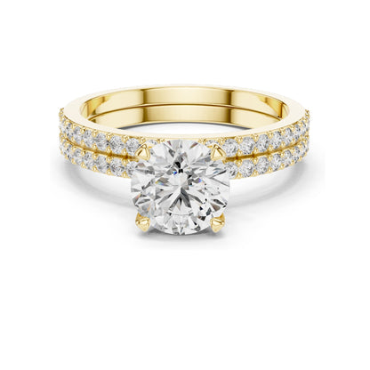 1.87 CT Round Brilliant Lab Diamond Ring for Women | VVS-VS EF Clarity | 18KT, 14KT, 10KT Gold & 925 Silver | Moissanite & Gold Colors