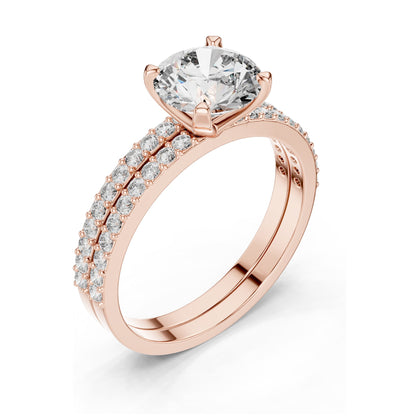 1.87 CT Round Brilliant Lab Diamond Ring for Women | VVS-VS EF Clarity | 18KT, 14KT, 10KT Gold & 925 Silver | Moissanite & Gold Colors