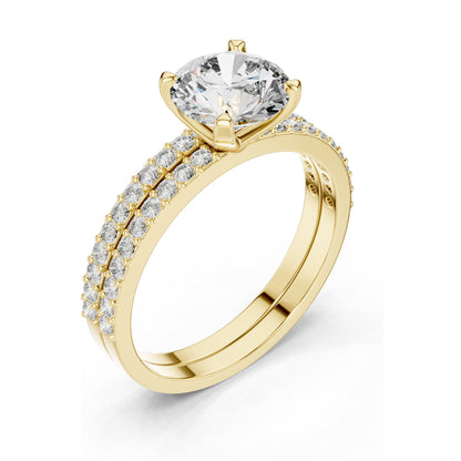 1.87 CT Round Brilliant Lab Diamond Ring for Women | VVS-VS EF Clarity | 18KT, 14KT, 10KT Gold & 925 Silver | Moissanite & Gold Colors