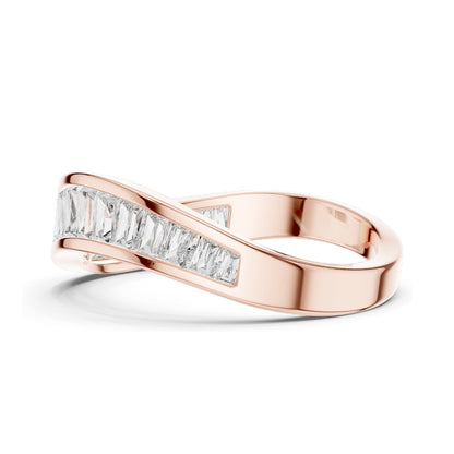 0.819 CT Princess Cut Lab Diamond Pave Band Ring for Women | VVS-VS EF Clarity | 18KT, 14KT, 10KT Gold & 925 Silver | Rose, Yellow, White Gold & Moissanite Options