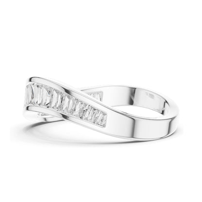 0.819 CT Princess Cut Lab Diamond Pave Band Ring for Women | VVS-VS EF Clarity | 18KT, 14KT, 10KT Gold & 925 Silver | Rose, Yellow, White Gold & Moissanite Options