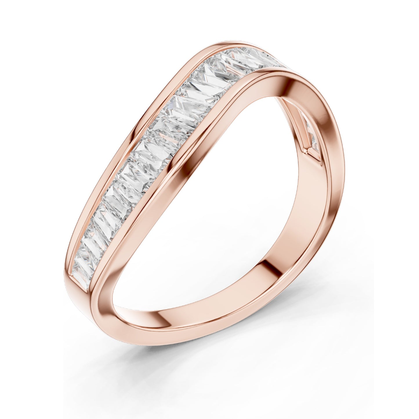 0.819 CT Princess Cut Lab Diamond Pave Band Ring for Women | VVS-VS EF Clarity | 18KT, 14KT, 10KT Gold & 925 Silver | Rose, Yellow, White Gold & Moissanite Options