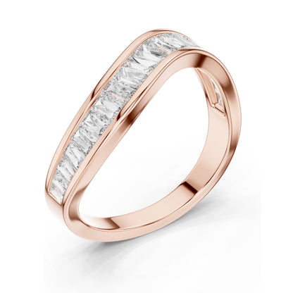 0.819 CT Princess Cut Lab Diamond Pave Band Ring for Women | VVS-VS EF Clarity | 18KT, 14KT, 10KT Gold & 925 Silver | Rose, Yellow, White Gold & Moissanite Options