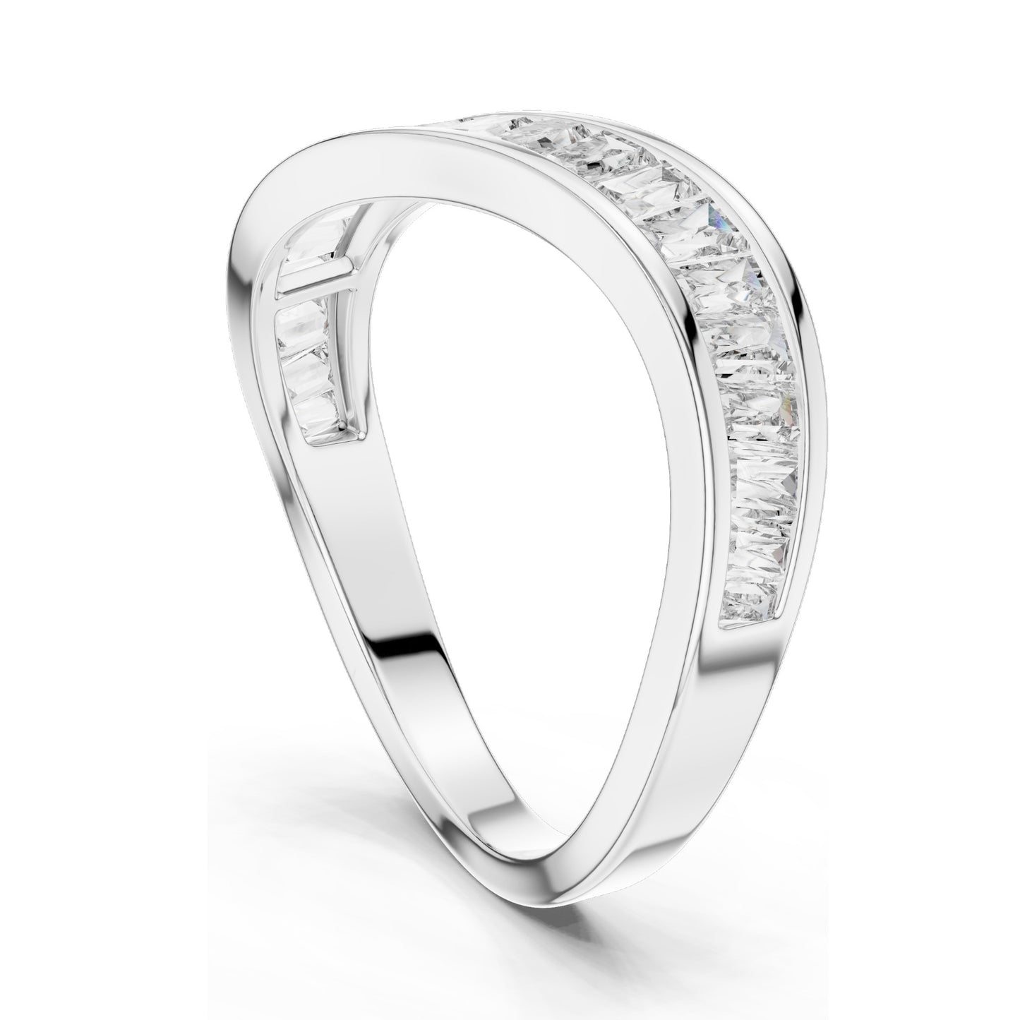 0.819 CT Princess Cut Lab Diamond Pave Band Ring for Women | VVS-VS EF Clarity | 18KT, 14KT, 10KT Gold & 925 Silver | Rose, Yellow, White Gold & Moissanite Options