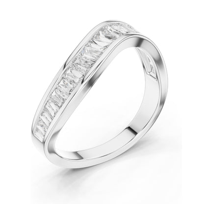 0.819 CT Princess Cut Lab Diamond Pave Band Ring for Women | VVS-VS EF Clarity | 18KT, 14KT, 10KT Gold & 925 Silver | Rose, Yellow, White Gold & Moissanite Options