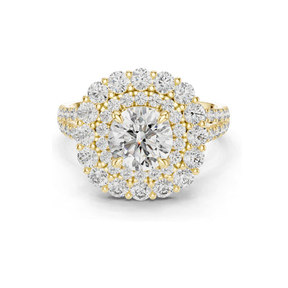 2.41 CT Halo Lab Diamond Ring for Women | VVS-VS EF Clarity | 18KT, 14KT, 10KT Gold & 925 Silver | Rose, Yellow, White Gold & Moissanite Options