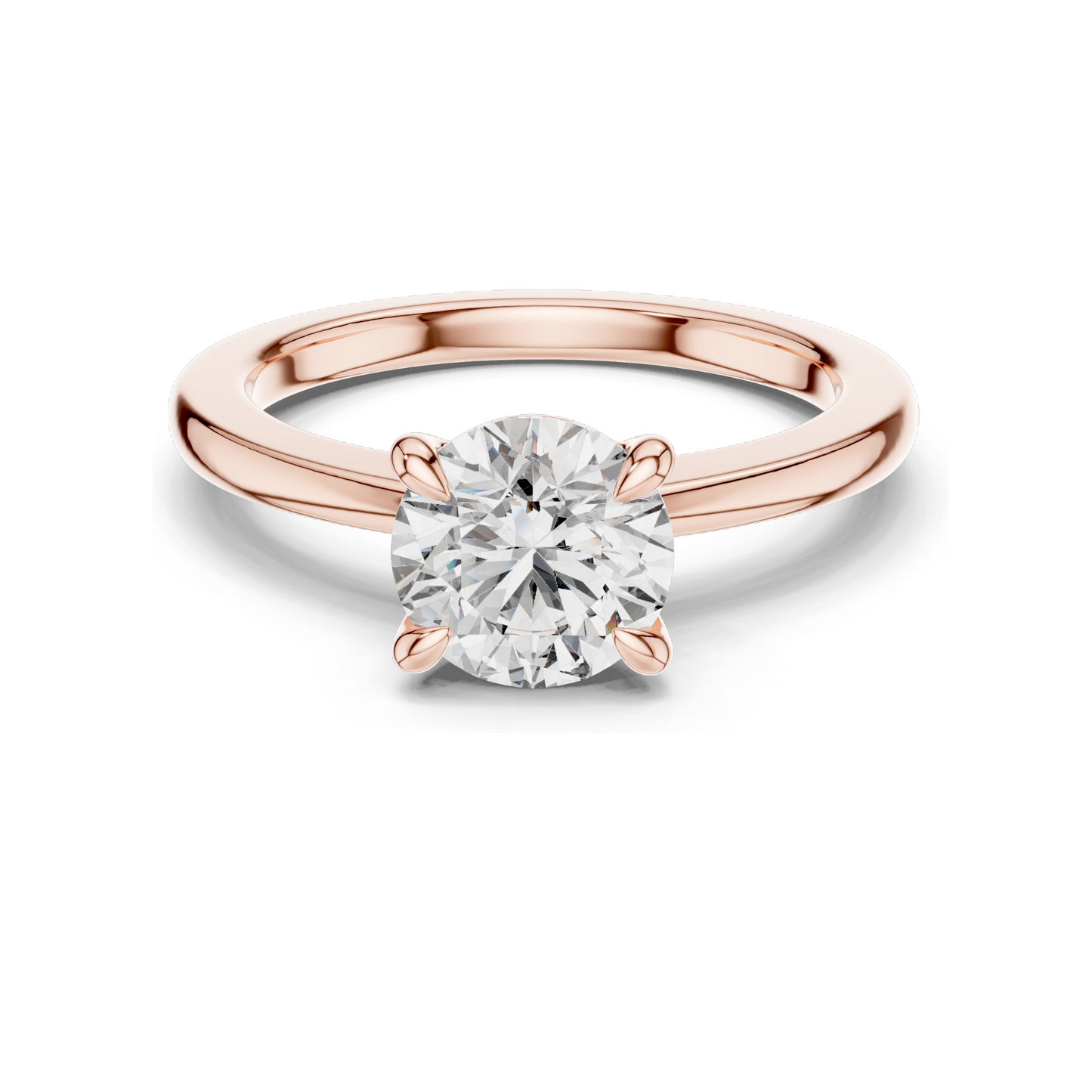 1.5 CT Lab Diamond Solitaire Engagement Ring | Round Brilliant VVS–VS EF CVD | 18K, 14K, 10K Gold & 925 Silver | Rose, Yellow, White Gold | Moissanite Option