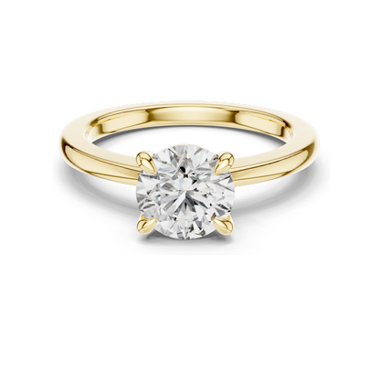 1.5 CT Lab Diamond Solitaire Engagement Ring | Round Brilliant VVS–VS EF CVD | 18K, 14K, 10K Gold & 925 Silver | Rose, Yellow, White Gold | Moissanite Option