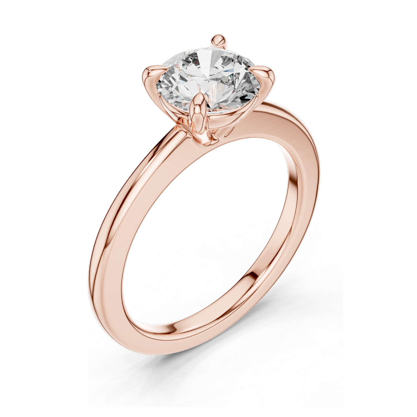 1.5 CT Lab Diamond Solitaire Engagement Ring | Round Brilliant VVS–VS EF CVD | 18K, 14K, 10K Gold & 925 Silver | Rose, Yellow, White Gold | Moissanite Option
