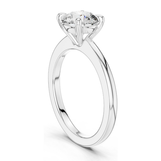 1.5 CT Lab Diamond Solitaire Engagement Ring | Round Brilliant VVS–VS EF CVD | 18K, 14K, 10K Gold & 925 Silver | Rose, Yellow, White Gold | Moissanite Option