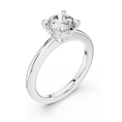 1.5 CT Lab Diamond Solitaire Engagement Ring | Round Brilliant VVS–VS EF CVD | 18K, 14K, 10K Gold & 925 Silver | Rose, Yellow, White Gold | Moissanite Option