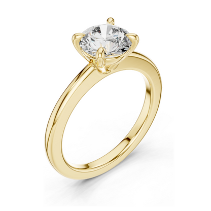 1.5 CT Lab Diamond Solitaire Engagement Ring | Round Brilliant VVS–VS EF CVD | 18K, 14K, 10K Gold & 925 Silver | Rose, Yellow, White Gold | Moissanite Option