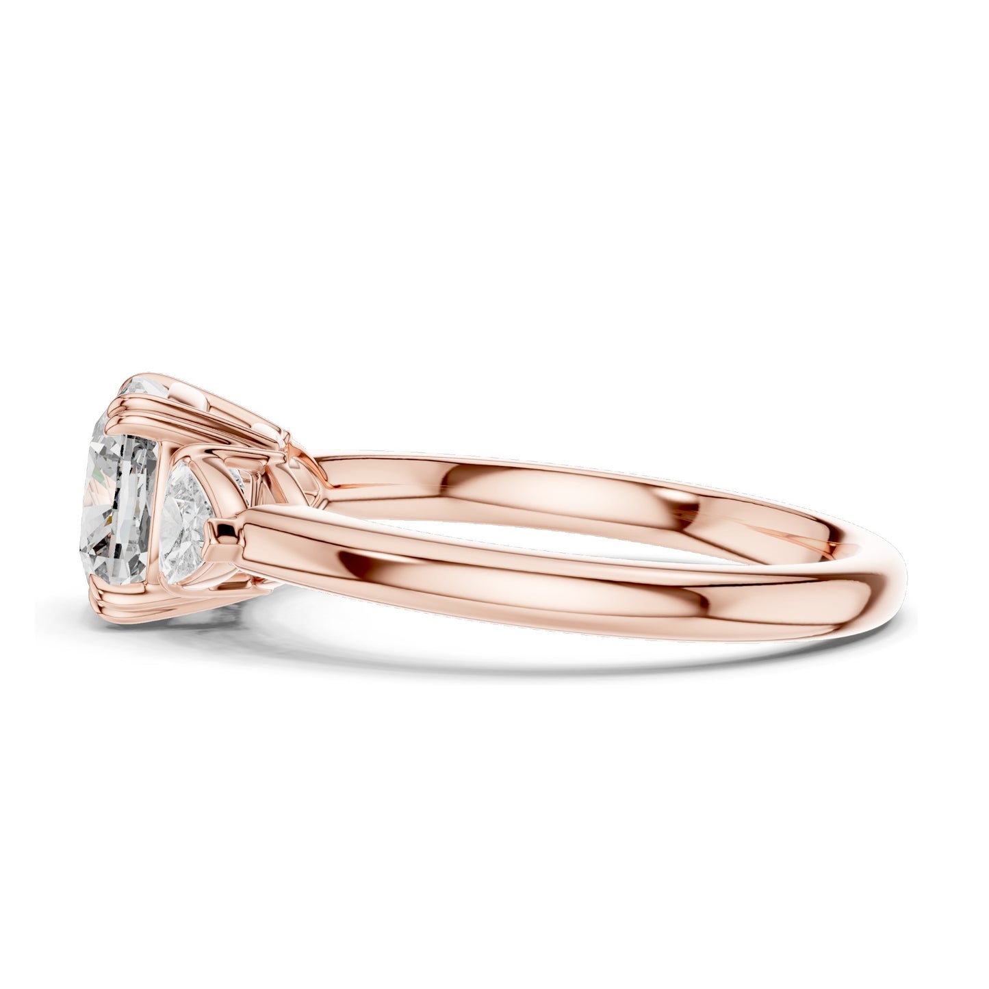 2.09 CT Cushion & Trillion Cut Lab Diamond Ring | VVS–VS EF CVD | 18K, 14K, 10K Gold & 925 Silver | Rose, Yellow, White Gold | Customizable Engagement Ring
