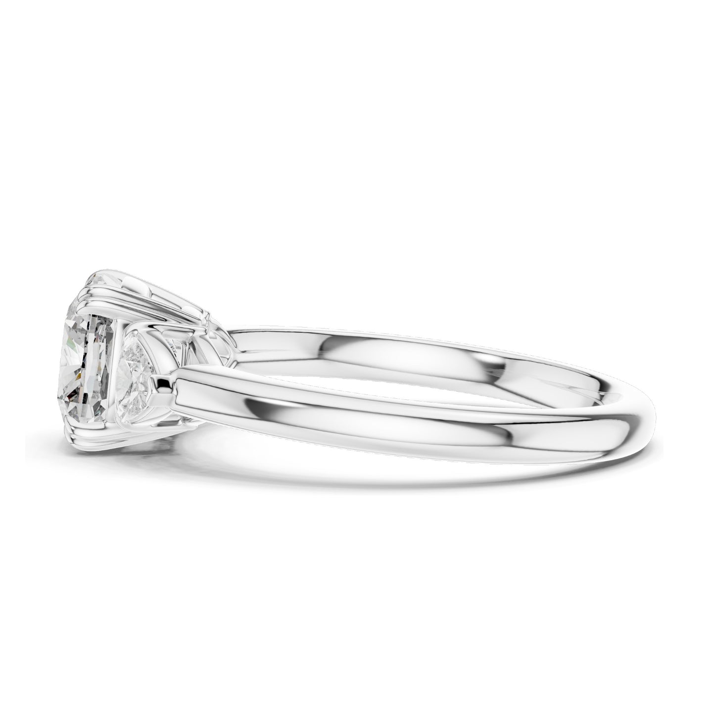 2.09 CT Cushion & Trillion Cut Lab Diamond Ring | VVS–VS EF CVD | 18K, 14K, 10K Gold & 925 Silver | Rose, Yellow, White Gold | Customizable Engagement Ring