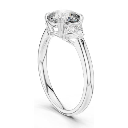 2.09 CT Cushion & Trillion Cut Lab Diamond Ring | VVS–VS EF CVD | 18K, 14K, 10K Gold & 925 Silver | Rose, Yellow, White Gold | Customizable Engagement Ring